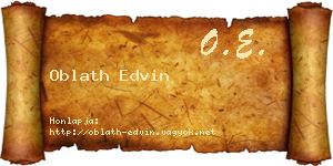Oblath Edvin névjegykártya